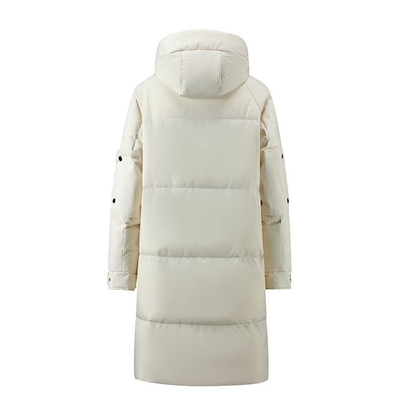 Mid-length Down Jacket for Men and Women In Winter Thickened Korean Loose Hooded Cold-proof Couple Jacket