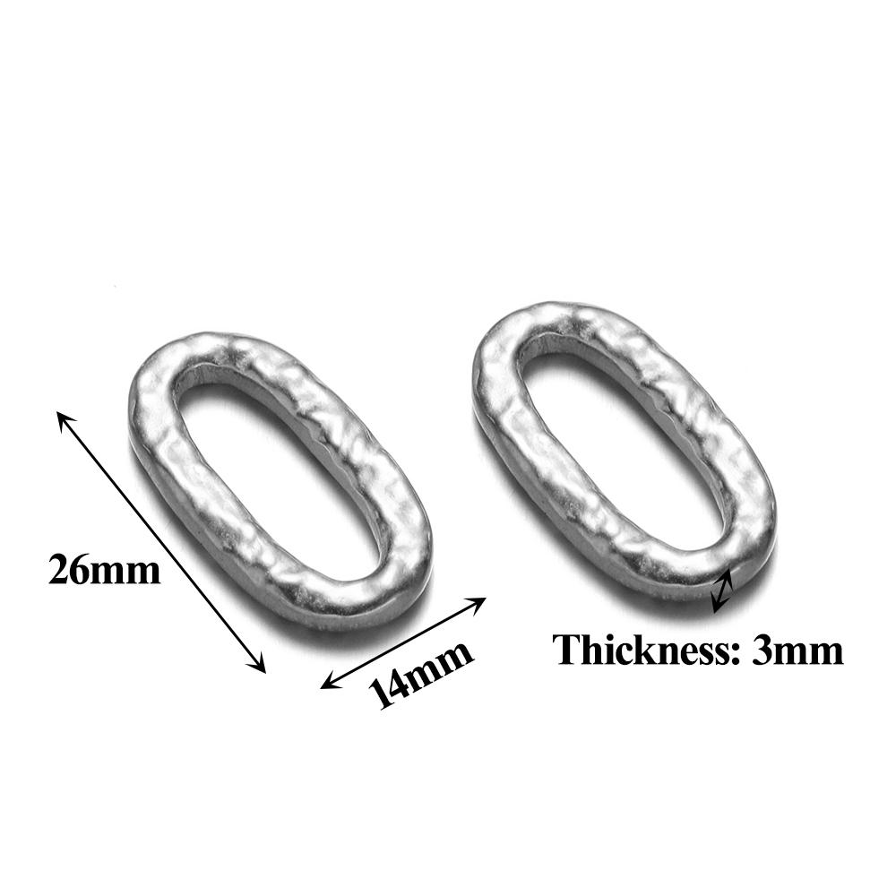 

5pcs Stainless Steel Hammered Oval Twisted Charms Pendant for DIY Jewelry Making Earring Findings Necklace Bracelets Supplies