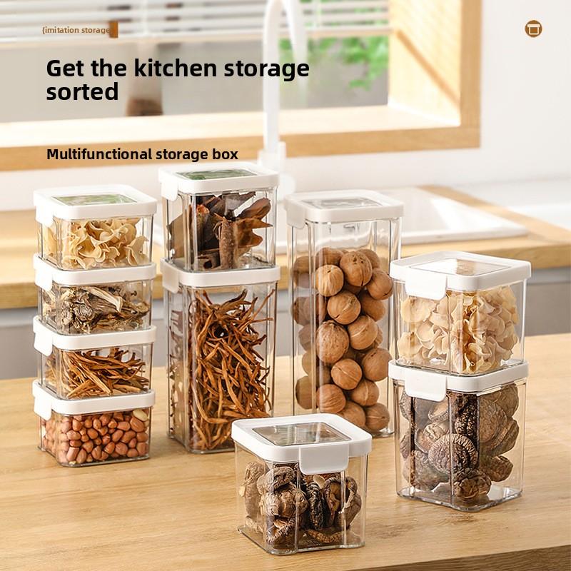 White Cover Multi-grain and Mixed-nut Dry Fruit Snack Sealed Container Plastic Storage Container Insect-proof Storage Box
