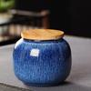 Kiln-changed Sealed Tank Ceramic Home Kitchen Jars Tea Packaging Storage Jar with Bamboo Cover Food Storage Jars