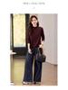 2025 Women's Velvet Half-High Neck Long-Sleeve Slimming Base Layer Top for Autumn/Winter