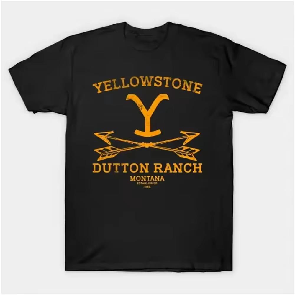 Yellowstone T-shirt Men and Women Summer Cotton Clothing Casual Fashion Short Sleeved Tee Streetwear
