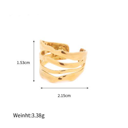 ERESI Fashion Rings Adjustable PVD 18k Gold Plated Stainless Steel Ring Waterproof Statement Rings Jewelry Women