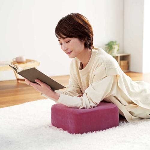 Cogit Square Cushion, Agri, Long-Term Comfort, Reduces Fatigue, Supports Comfortable Posture, Multi-Function, Pink Rose, 93055