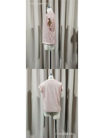 European & American Style Sleeveless Sequin Party Top