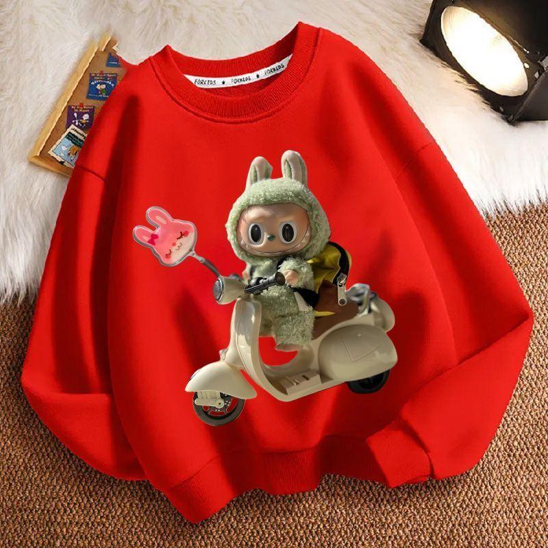 Children's Fashion LBB Hoodies, Round-neck Long-sleeved Hoodies for Boys and Girls  Spring and Autumn