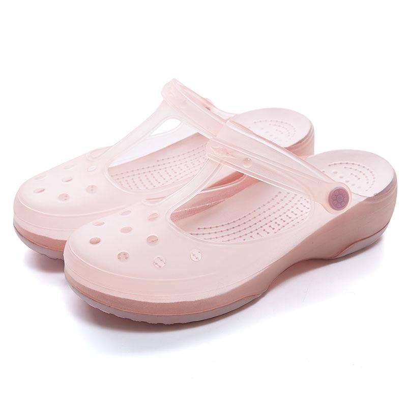 Women's Summer Non-Slip Jelly Sandals – Closed Toe, Thick Sole, Soft Beach Shoes