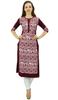 Phagun Women's Designer Straight Black Kurta 3 4 Sleeve Printed Casual