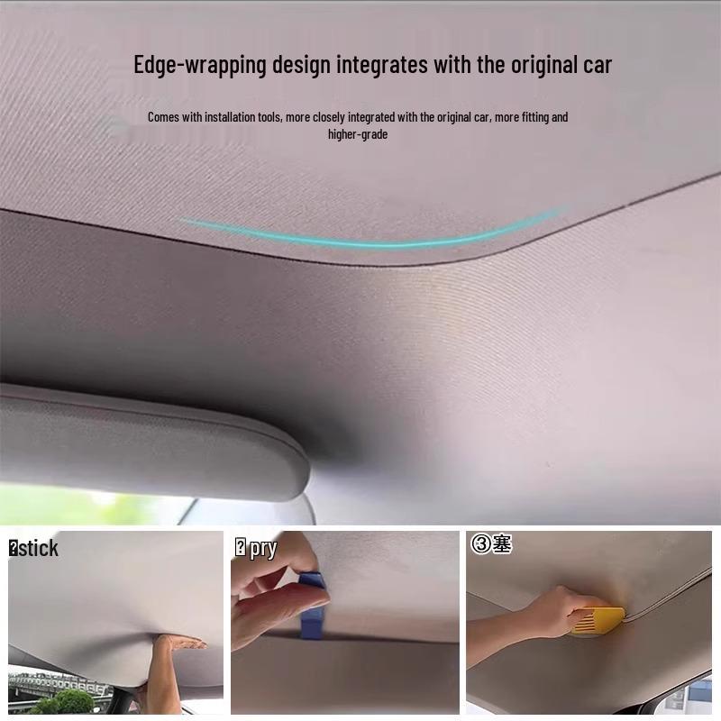 Tesla Model 3/Y Sunroof Sunshade: Heat-Blocking Static Screen for Sun Protection