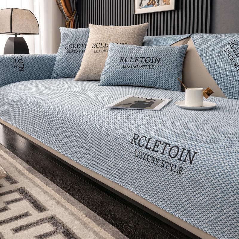 Luxury Cotton Linen Sofa Cushion for Living Room Non-Slip Sofa Towel Couch Cover Corner Embroidery Sofa Slipcovers Home Decor