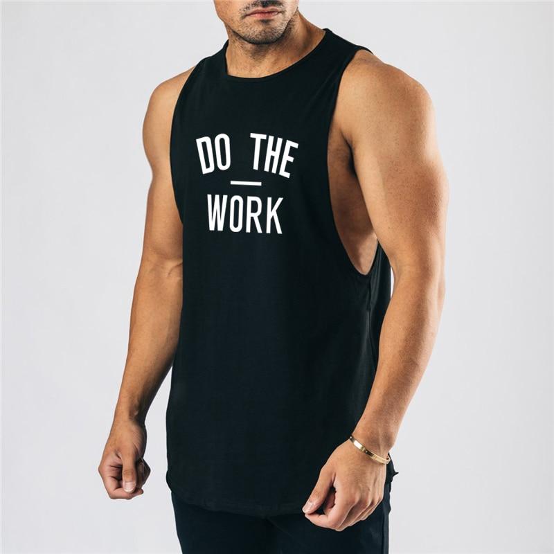 Muscleguys Summer Breathable Wide Shoulder Casual T-shirts Men's Sports Running Fitness Crew Neck Tank Tops