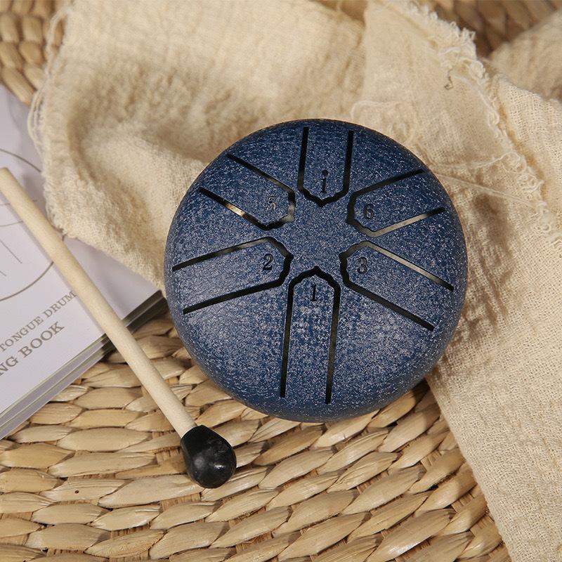 3-inch 6-tone Mini Hollow Drum Percussion Instrument Steel Tongue Drum Children's Portable Instrument Pocket Drum Toy Small Drum