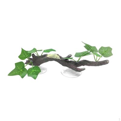 Climb Tree Branch Decor Gecko Plant Ornament with Suction Cup Decorative Geckos Snake Background
