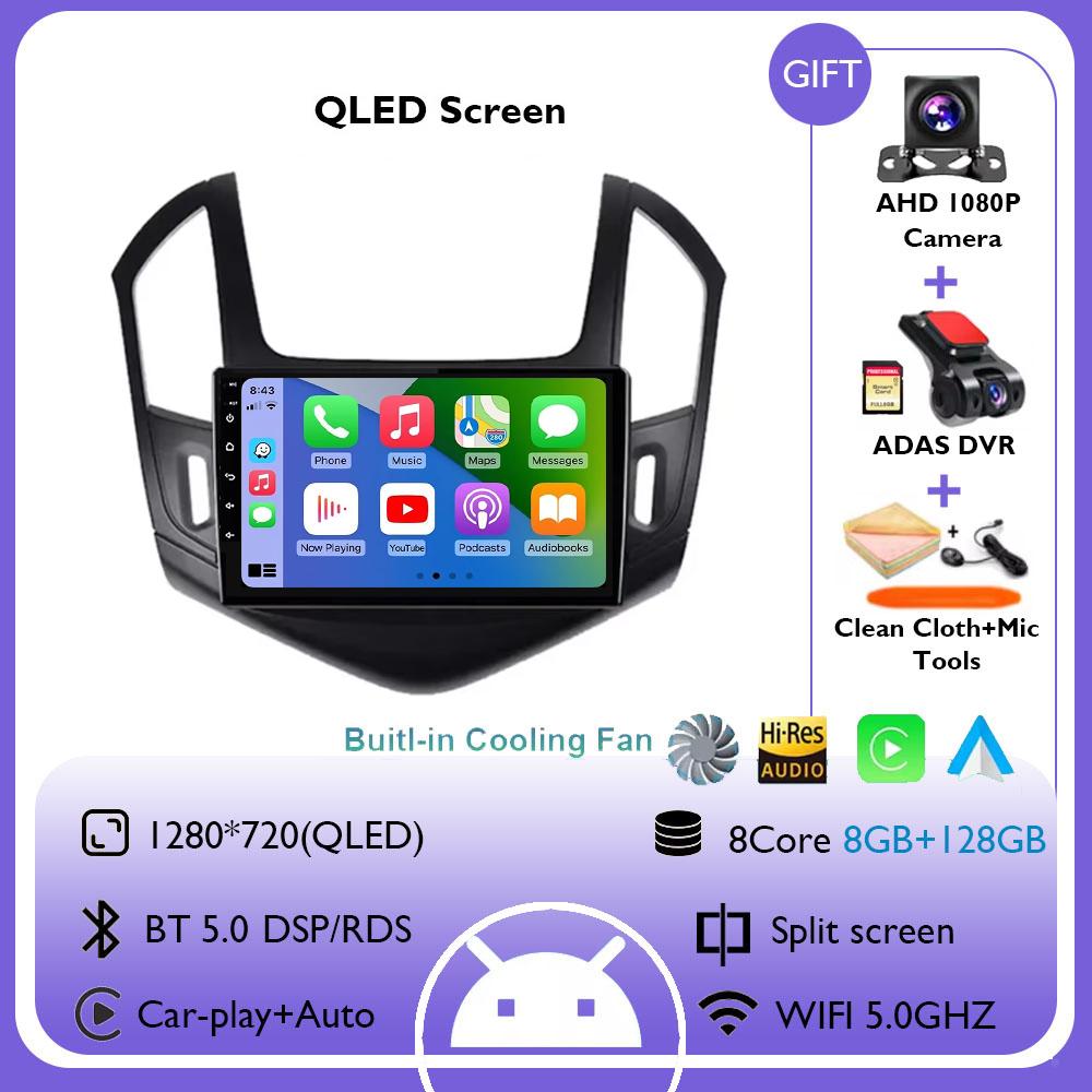 Android 14 Carplay Auto For Chevrolet Cruze J300 J308 2012 - 2015 Car Radio Multimedia Video Player Navigation GPS DSP 4G WiFi