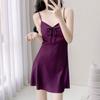 Solid Color Sexy Pajamas Women's Ice Ribbon Chest Pad Suspender Pajamas 1011 New Silk Loungewear Available