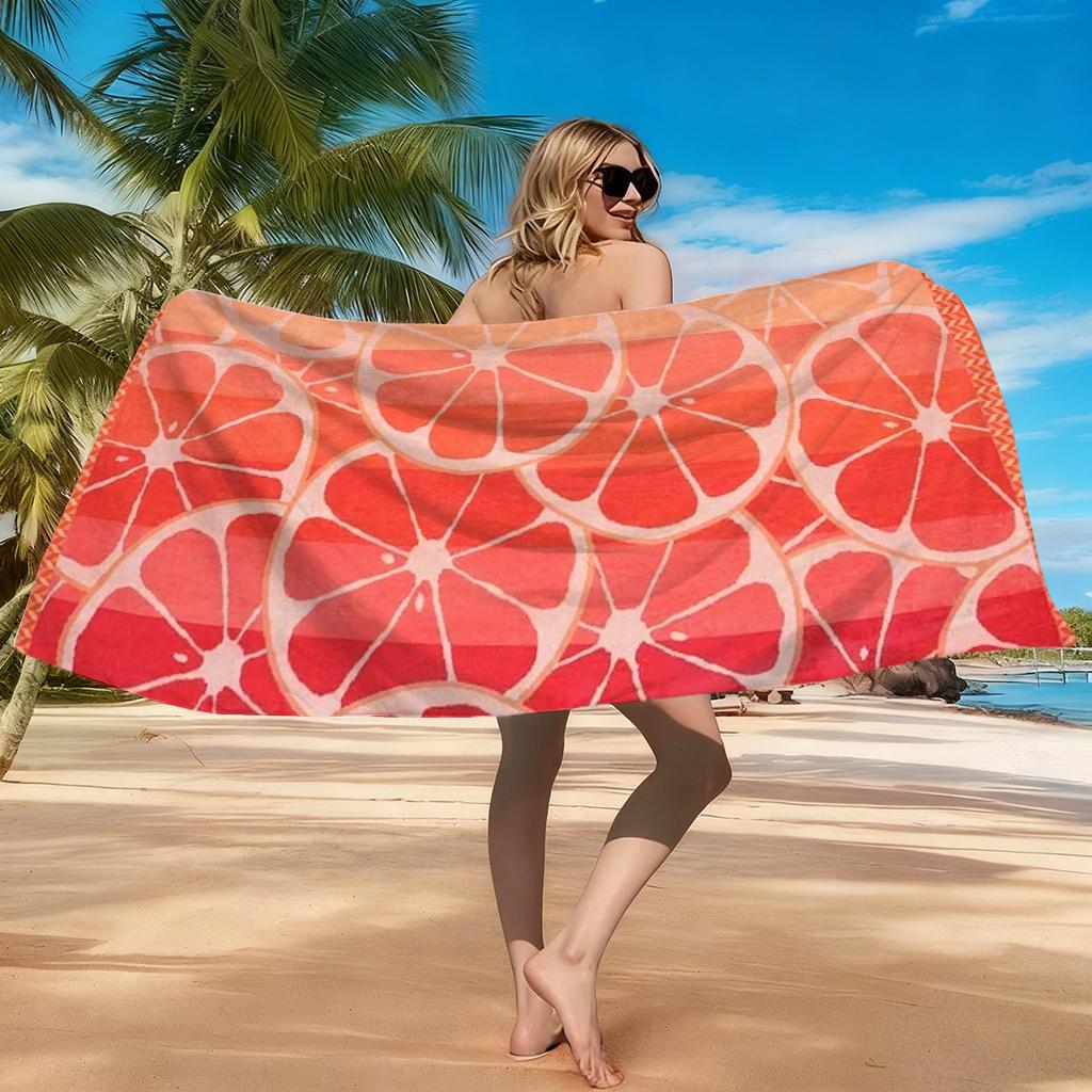 1pc Gradient Orange Beach Towel Quick-drying Super Absorbent Suitable for Swimming Beach Pool Gym Summer Gift for Friends Family