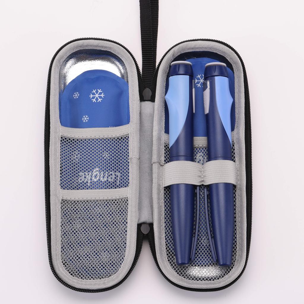 Portable Insulin Cooler Bag, EVA Material, Lightweight & Durable, Outdoor Camping & Travel Insulin Storage Case with Mesh Pocket