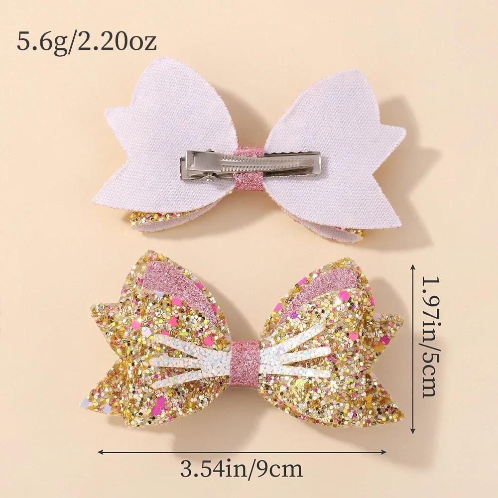 2Pcs/set Cute Gold Cat Hair Clips Glitter Cat Ear Hairpin for Baby Girl Cartoon Animals Barrettes Headwear Hair Accessories
