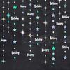 Iridescent Happy Birthday Decorations Circle Dot Twinkle Star Garland Kit Metallic Holographic Hanging Streamer Bunting Banner Backdrop for Women,