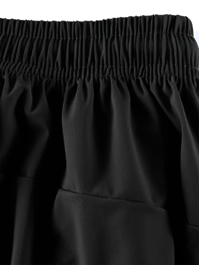 Men's European Size Summer Ice Silk Nylon Quick-Dry Breathable Elastic Pants