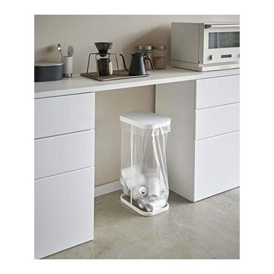 Yamazaki Side-opening Sorted Garbage Bag Holder White Approx. W22XD34XH56cm Luce Trash Can Wide Opening Easy To Take Out Garbage