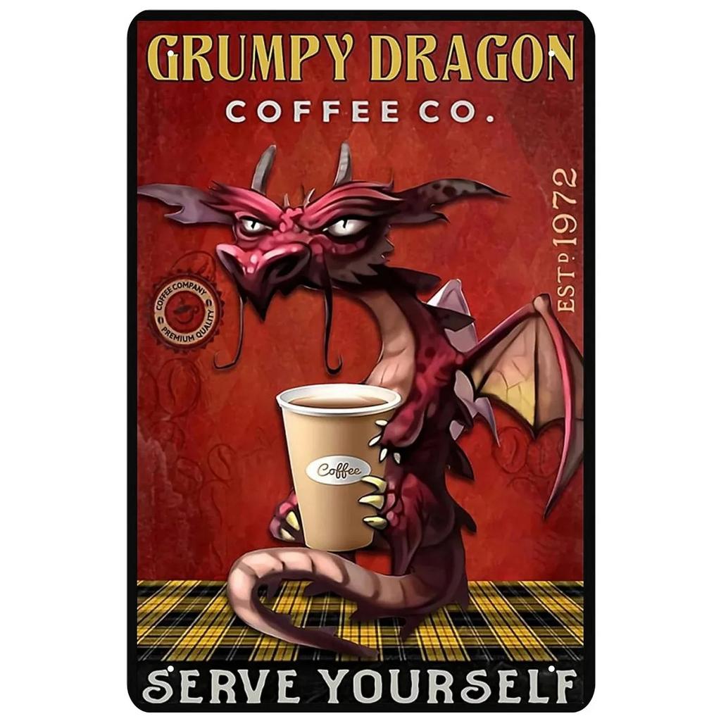 Vintage Coffee Metal Tin Sign Plaque Plate Retro Wall Art Poster For Cafe Bar Pub Kitchen Man Cave Club Iron Painting Decoration