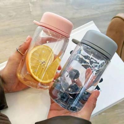 450 ml Plastikwasserflasche, auslaufsicher, tragbar, für Studenten, einfache Flasche, Kaffee-/Teetasse mit Tee-Ei, Sommer-Trinkgeschirr