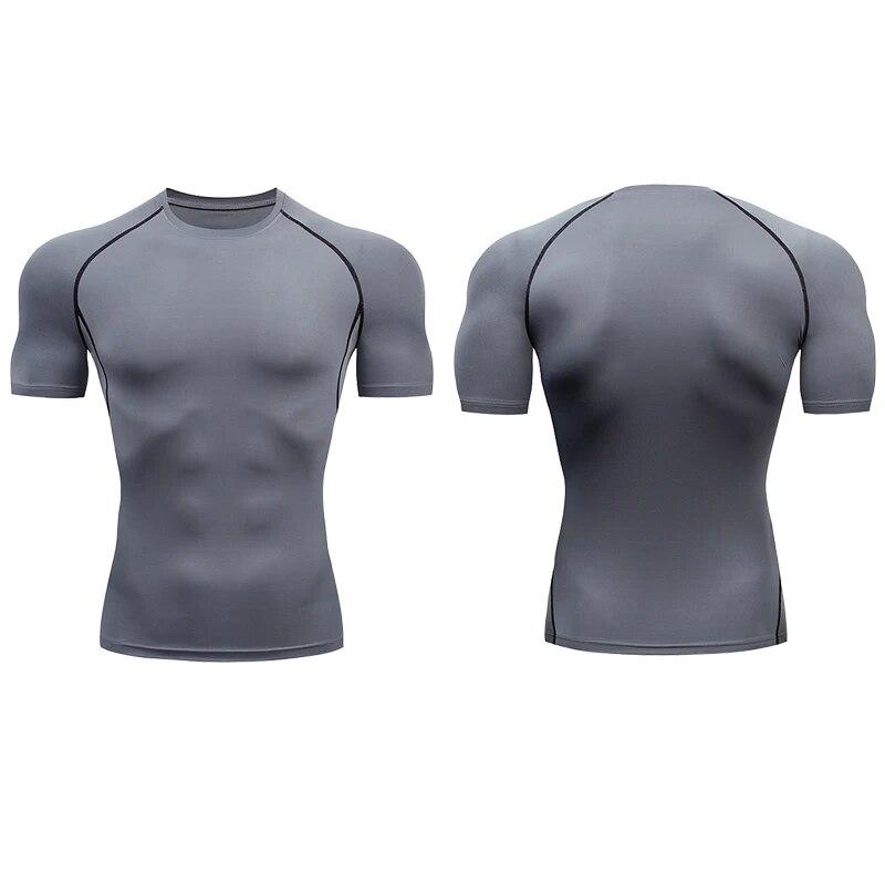 Men's Running Compression Tshirts Quick Dry Soccer Jersey Fitness Tight Sportswear Gym Sport Short Sleeve Shirt Breathable
