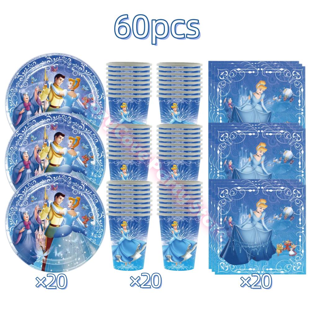 Cinderella Birthday Party Decoration Princess Balloons Cups Plates Banner For Girls Party Favor Gifts Baby Shower Photo Props