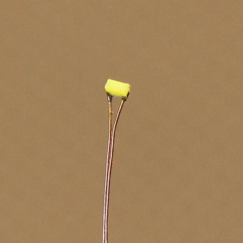 Miniature 0.1mm Copper Wire Pre-Wired SMD 0402 Chip LEDs, Warm White, 20-Pack, for Model Trains, Railways, Buildings, and Dioramas