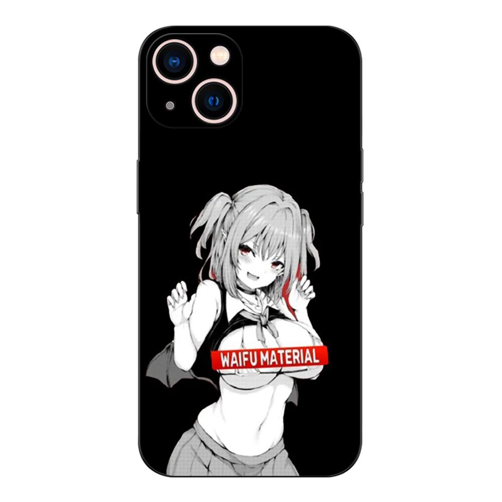 Schwarze TPU-Hülle für Motorola Edge 20 Lite Pro 2021 S Moto E20 E30 E40 E7 4G G 5G Plus Waifu Girl Anime