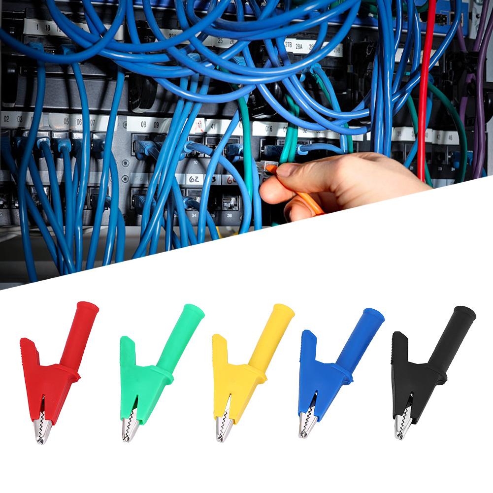 10pcs Insulated Alligator Clip to 4mm Banana Jack HV Test 1000V 30A