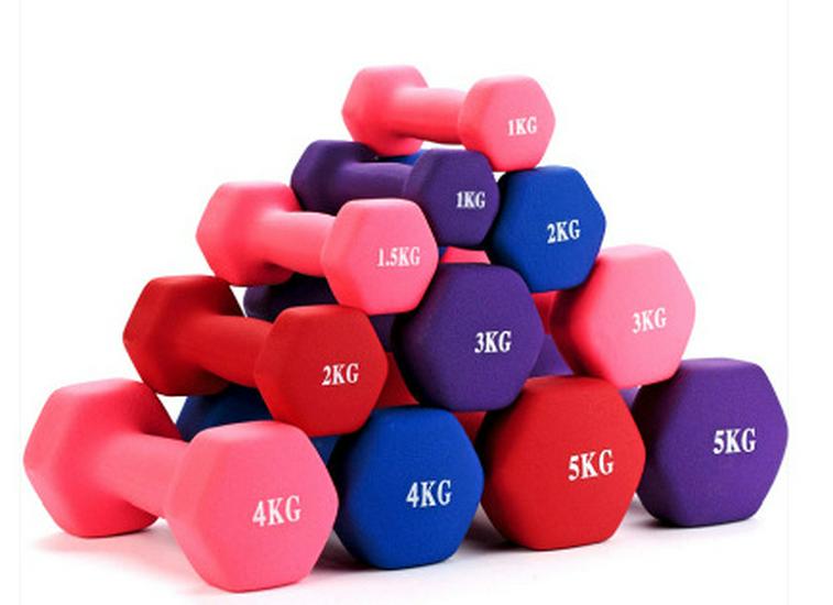 Rubber-Coated Hexagonal Dumbbell - Smooth Surface for Home Fitness, Cast Iron Core, Plastic-Dipped