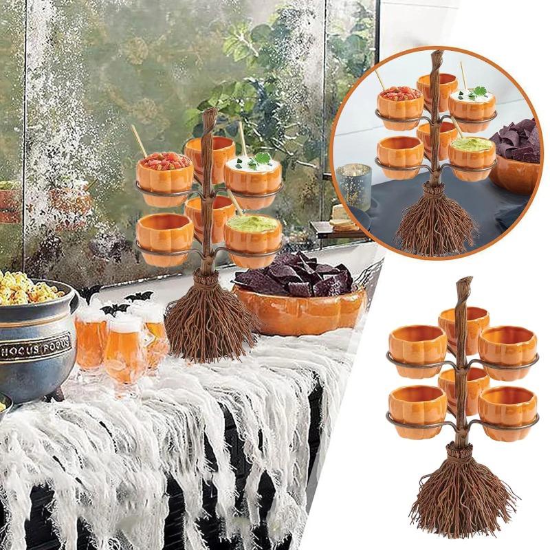 Gruselige Halloween-Kürbis-Snack-Servierschalen-Ständer für Süßigkeiten, Obst und Desserts, ideal für Wohnkultur, Geschenkideen, Party, Festivals