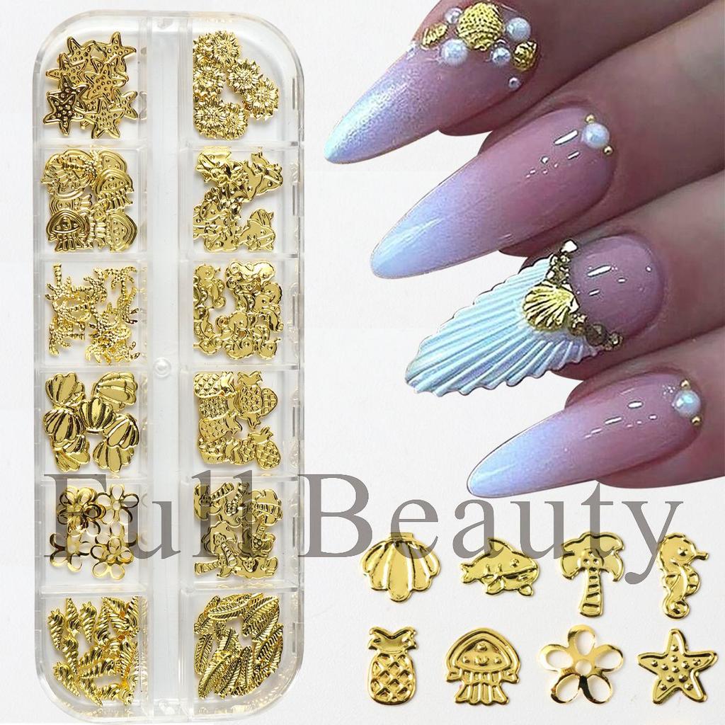 New Nail Art 12-panel Jewelry Summer Ocean Coconut Tree Pineapple Starfish Metal Jewelry