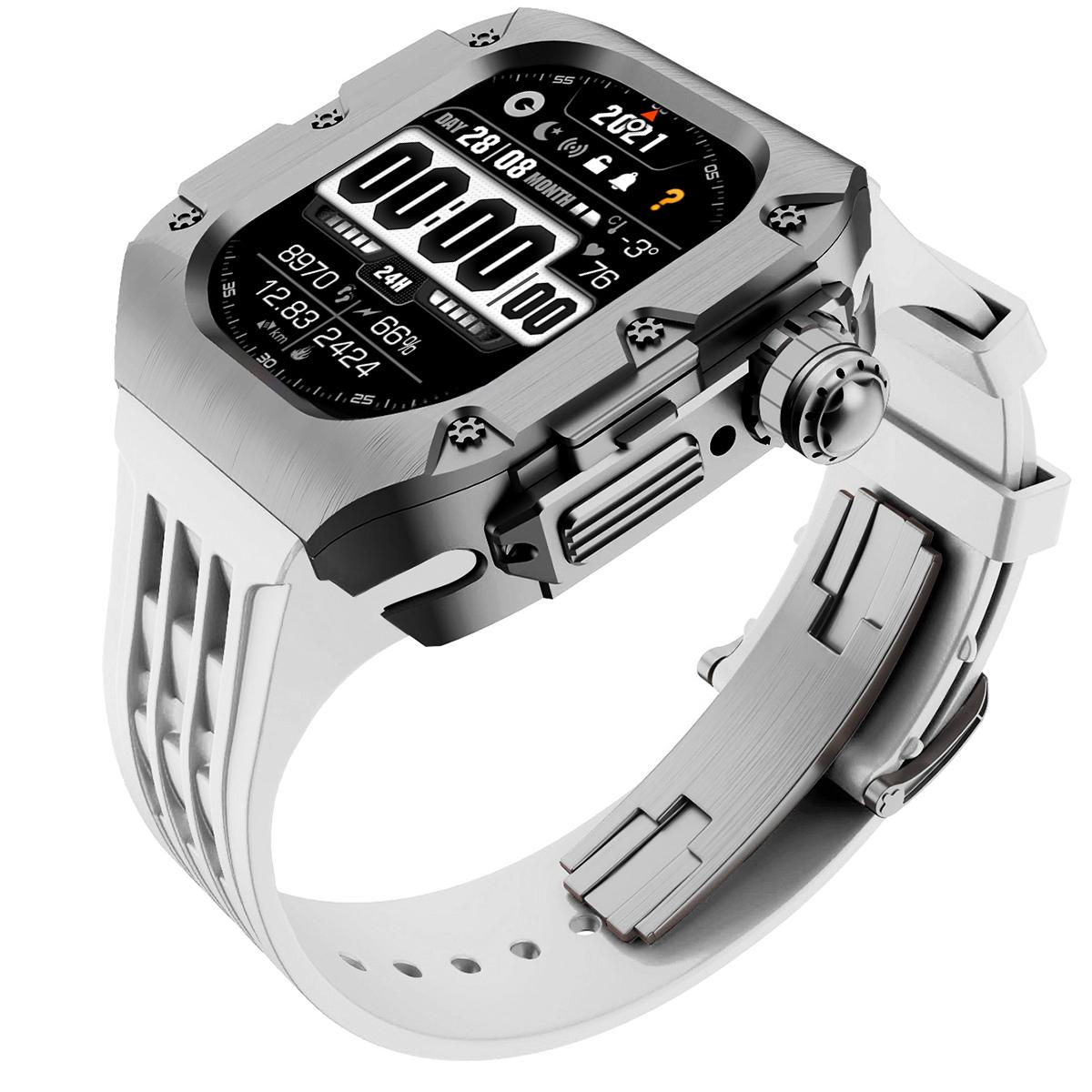 

Розкішний комплект для модифікації з нержавіючої сталі для Apple Watch Ultra 3 2 1 49 мм Корпус Ремінець для Iwatch 9 8 7 6 SE3/2/1 5 4 44/45 мм Mod 49mm For Ultra 2