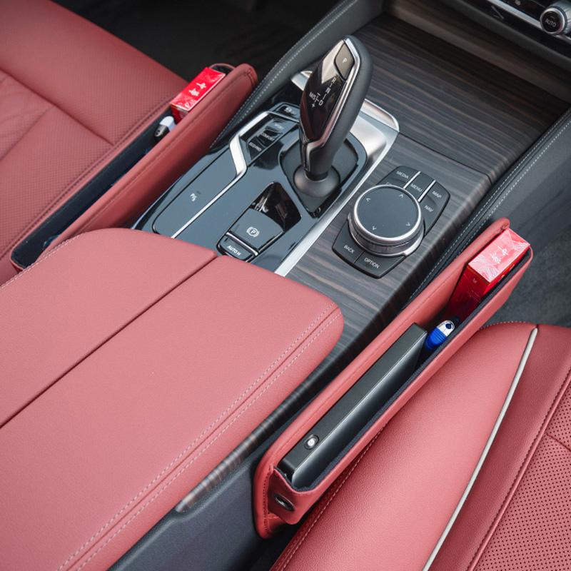 PU Leather Car Seat Gap Organizer Box Storage Bag For Jeep Grand Cherokee Wrangler JK Gladiator Compass Renegade Wagoneer Recon AKW1