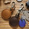 Texturierter Rindsleder Schlüsselanhänger Airtag Hülle Schlüsselring Halter Echtes Leder Anhänger Zugangskarte Langlebig Anti-Verlust Tasche Anhänger Funky Geschenk