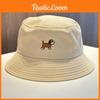 Casual Fisherman Cotton Cap With Cartoon Dog Embroidery Design For Daily
