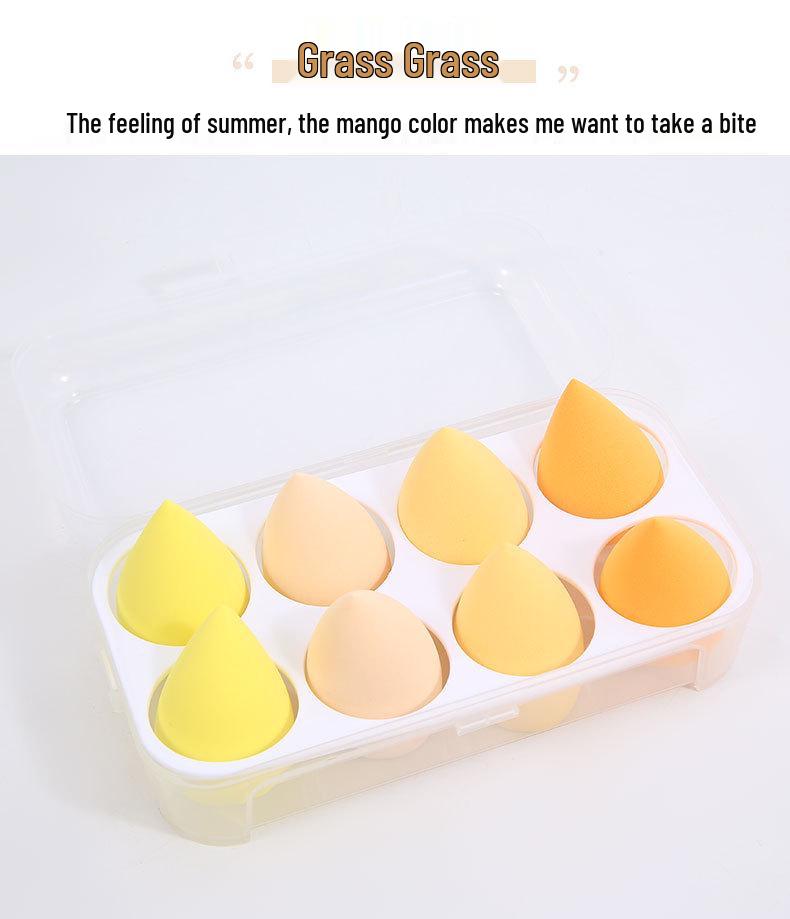 8-Piece Super Soft Beauty Sponge Set - Drop & Beveled Shapes