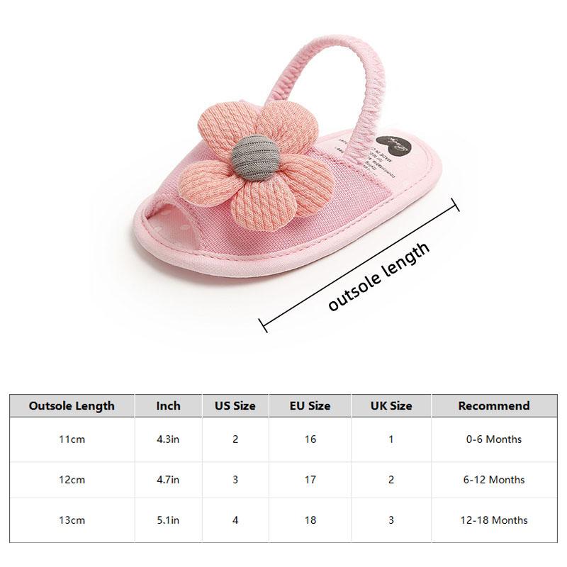Cute Flower Baby Girls Sandals Summer Soft Soled Newborn Floor Shoes Indoor Non-slip Lightweight Toddler Girl Sandals Shoes