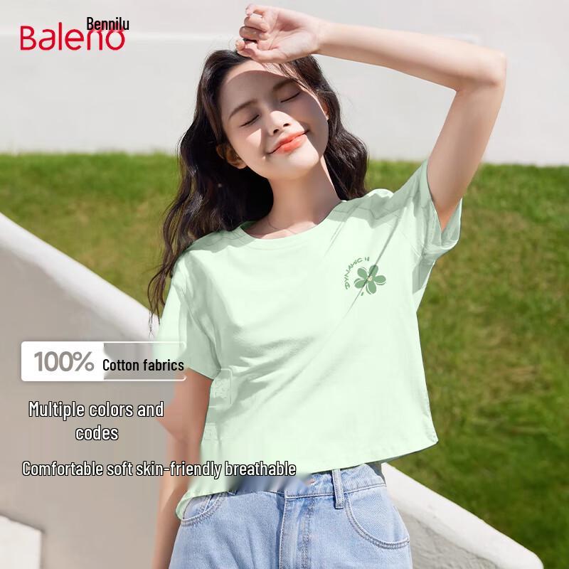Baleno Women s Pure Cotton Floral Short-Sleeve T-Shirt XL