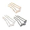 U Shaped Hairpin Vintage Hair Stick Hair Fork Pins 4 Prong Updo Chignon Hair Pins for Women Hairstyles Accessories