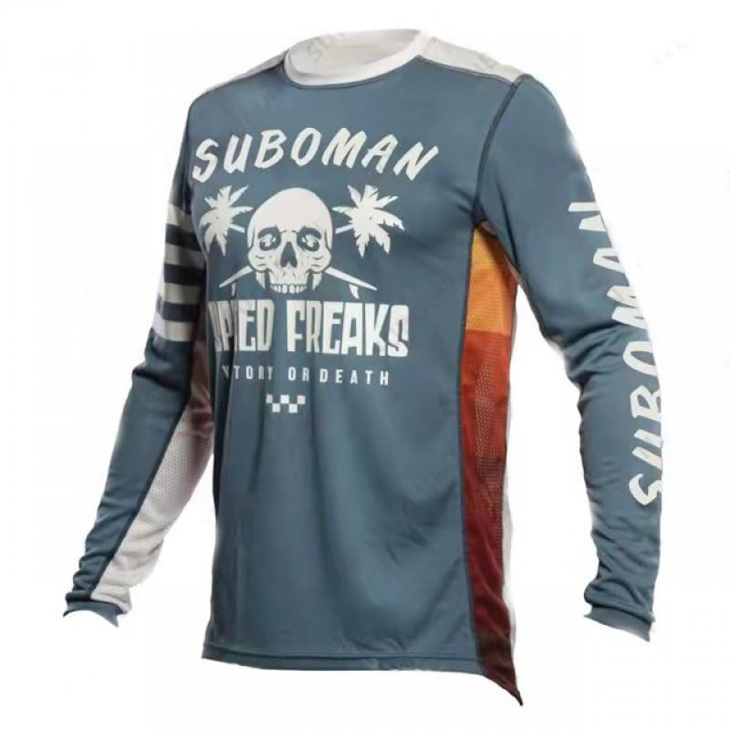 Mens Long Sleeve Mountain Bike Jersey Cycling Apparel Breathable Riding Shirt