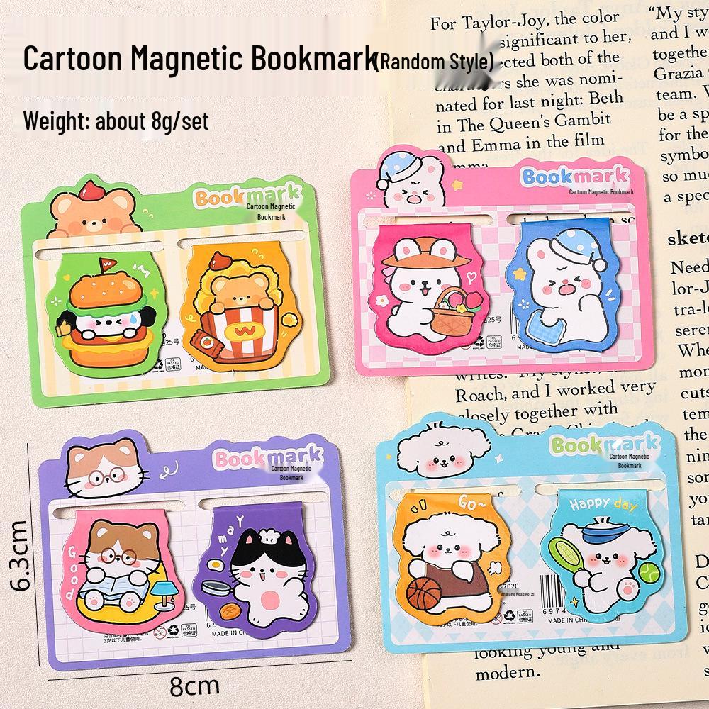 Cartoon Cute Magnetic Bookmark - High Appearance Page Holder, Perfect Student Gift