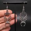 Vintage Gothic Court Tassel Dangle Earrings Silver Color Goth Punk Aesthetic Fashion Jewelry Accessory