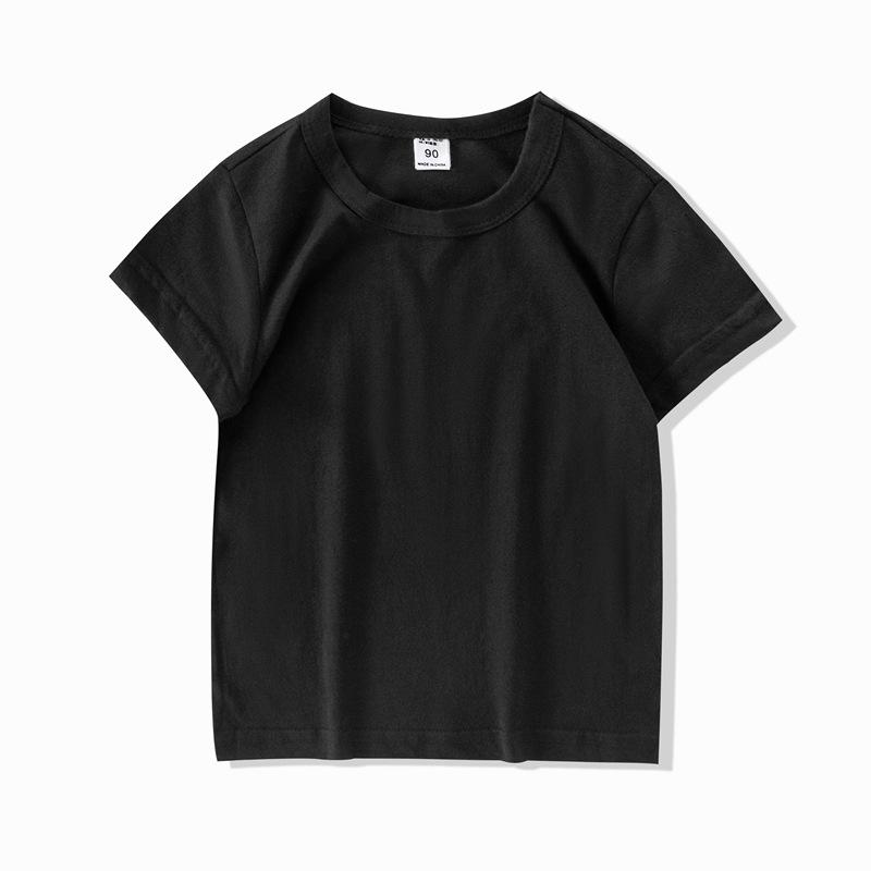 Summer Children's Short-sleeve White T-shirt Tops Kids Girl T-shirt Top Summer Thin Style Plain Color Boy Clothing
