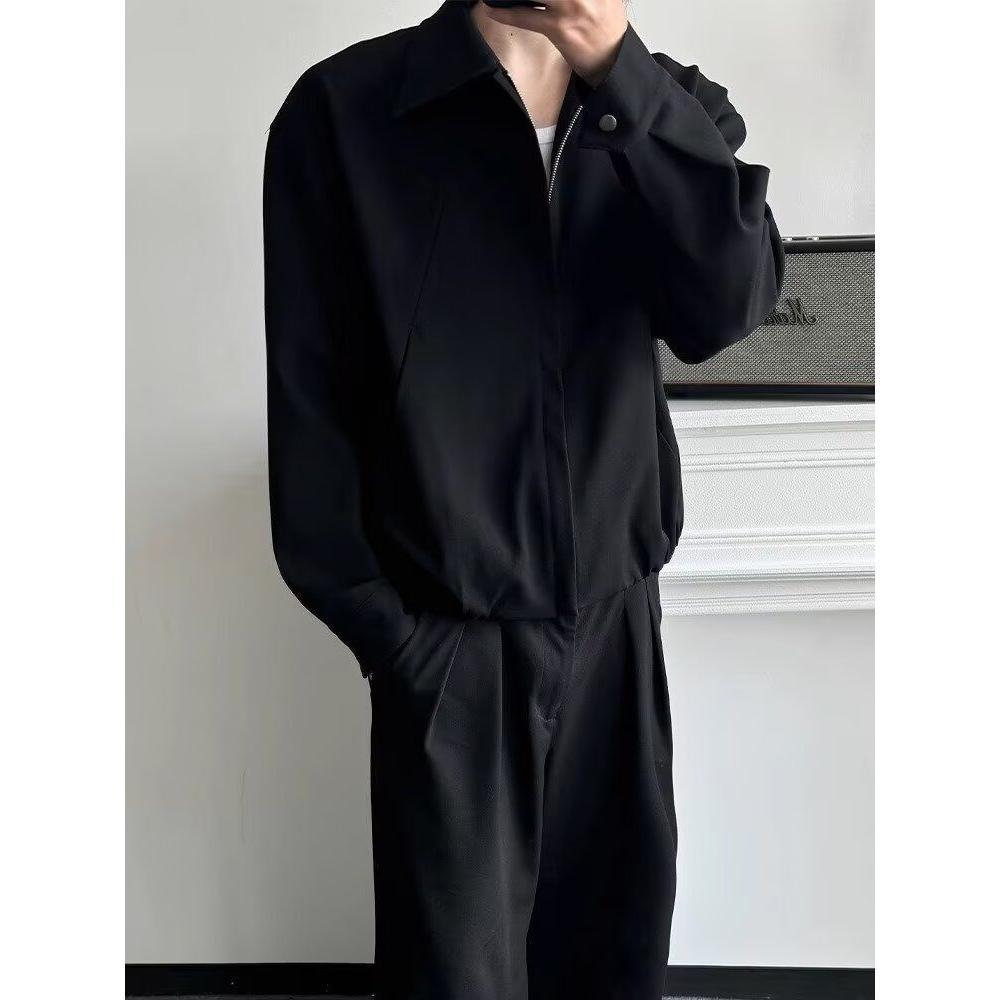 Herren Retro Japanische Yamamoto-Stil Jacke: Vintage, Used-Look, Lässiger Reversmantel für Frühling und Herbst.