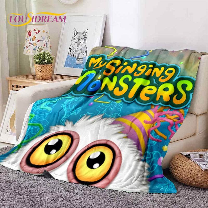 Game My Singing Monsters Cartoon Soft Blankets,Keep Warm Throw Blanket Comfortable Blanket for Picnic Beds Sofa Home Bedroom Kid