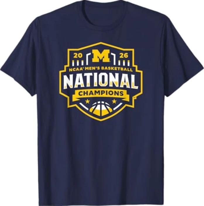 Michigan Wolverines National Champs 2026 Basketball Icon T-Shirt 3XL